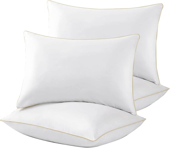 Queen Size Pillows Set of 4 - Hotel Quality Down Alternative Pillow for Sleeping 4 Pack, Bed Pillows for Side, Back, or Stomach Sleepers