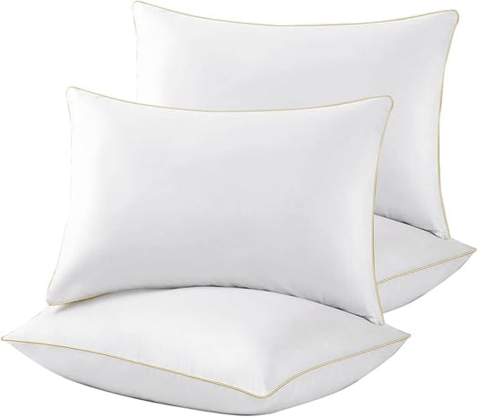 Queen Size Pillows Set of 4 - Hotel Quality Down Alternative Pillow for Sleeping 4 Pack, Bed Pillows for Side, Back, or Stomach Sleepers