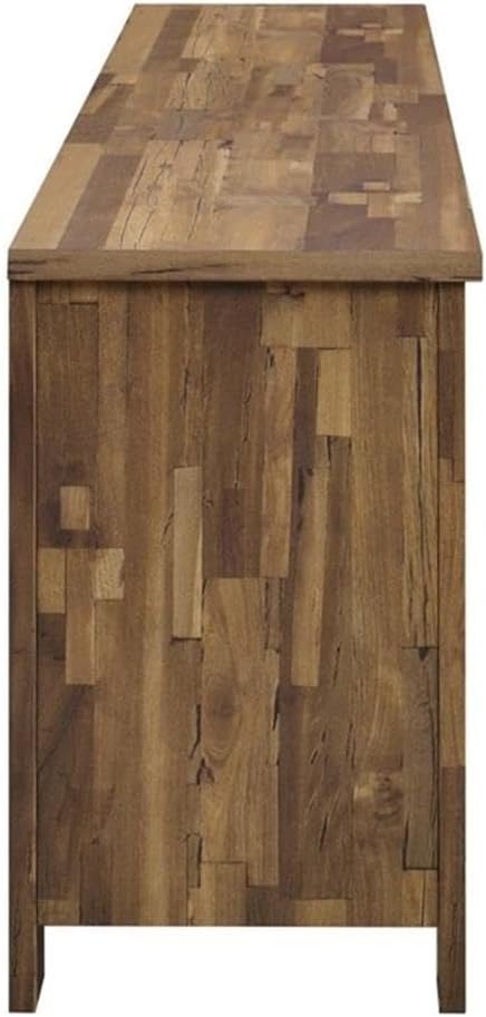 Modway Cheshire 70" TV Stand Rustic Sliding Door Dining Room Cabinet Storage Buffet Table Sideboard