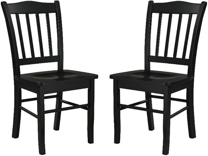 Boraam Shaker Dining Room Side Chairs, Set of 2 – Black Finish