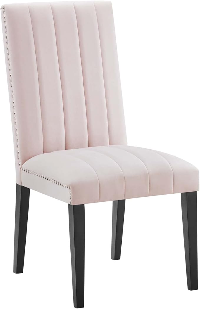 Modway EEI-5081-PNK Catalyst Performance Velvet Dining Side Chairs - Set of 2, Pink