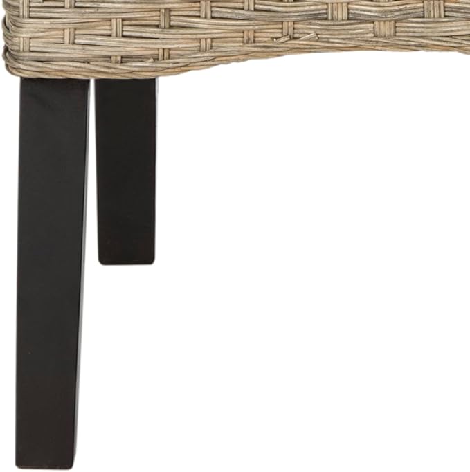 SAFAVIEH Home Collection - Ilya Grey Wicker Tall Back Dining Chair Set of 2 (SEA8017A-SET2)