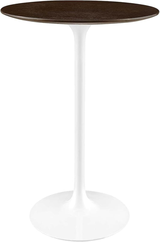 Modway Lippa Round 28" Wood Grain Mid-Century Modern Bar Table in [Color]