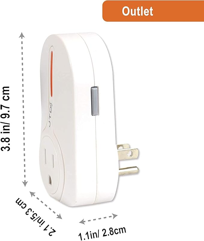 JTD 5X2 Wireless Remote Control Outlet Switch Smart Outlet Plug Energy Saving for Household Appliances, Lamp, Light, Fixture, Electrical Equipment, up to 100ft Long Range, Strong RF Signal (5 Pack)