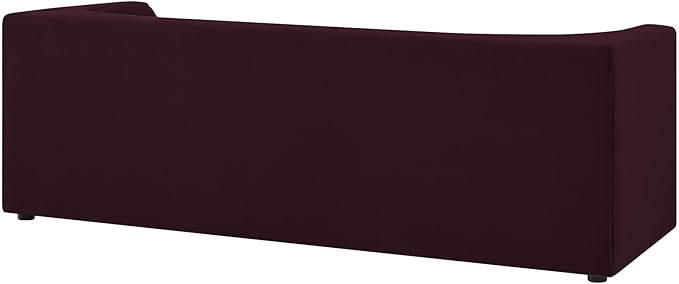 Modway Hilda 86 Inch Modern Curved Back Performance Velvet Sofa in Mulberry – Plush Upholstered 3-Seat Couch for Living Room, Apartment, Office