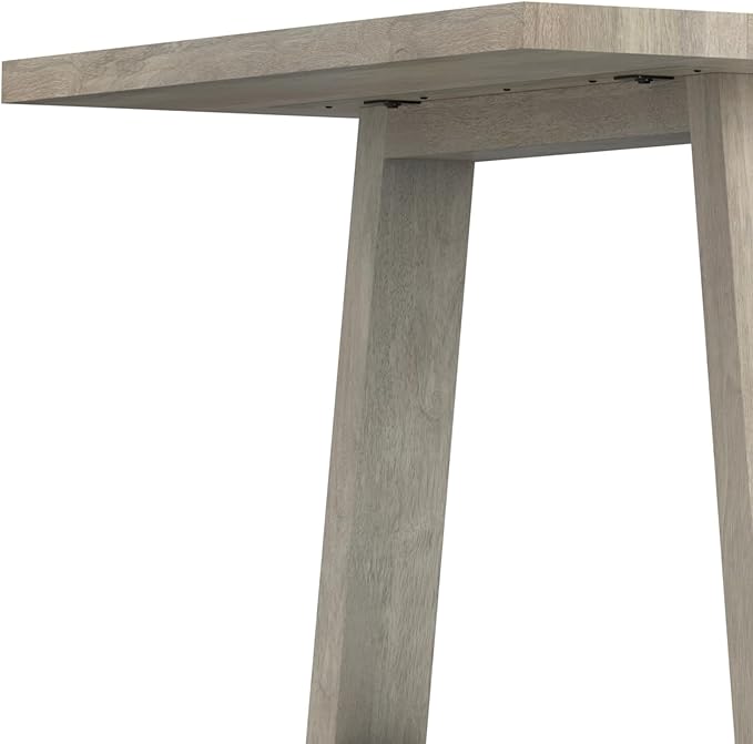 SIMPLIHOME Whitley Dining Table - 72 inch Wide Solid Mango Wood Rectangular Table in White Wash, Modern Farmhouse Style for Dining Room or Kitchen with Extra-Thick Trestle Base, Seats 6