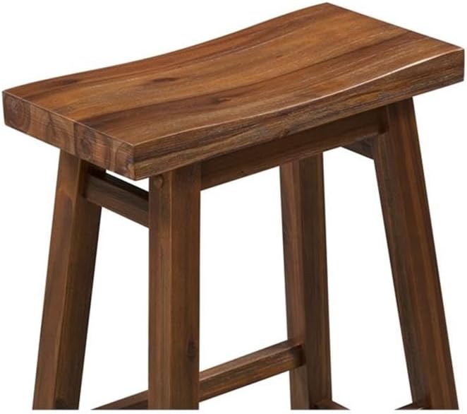 Boraam Sonoma Backless Saddle Kitchen Bar Stool - Chestnut Wire-Brush - Set of 2