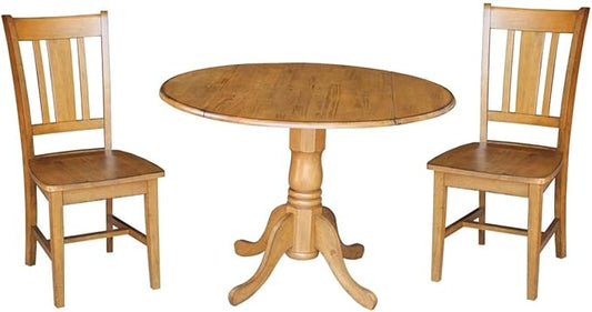 International Concepts 3 Piece Dinette Set in Pecan