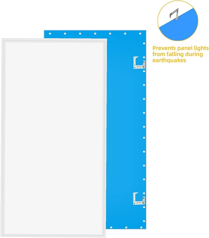 2x4 LED Flat Panel Light,6 Pack,7800LM LED Ceiling Light Fixture,0-10V Dimmable,5000K Daylight White Recessed Edge-Lit Troffer Fixture,ETL Certificated,Works from 110-277V AC