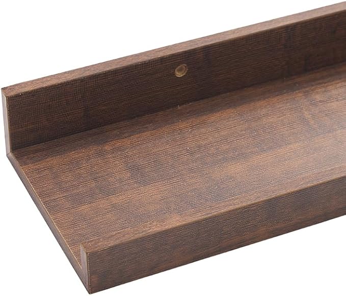 Wall Shelves for Living Room, Nursery Book Shelves Walnut Bathroom Shelves Over Toilet Floating Shelves for Wall, Modern Wood Storage for Bedroom, Kid's Room, Kitchen, 36inch, Set of 6