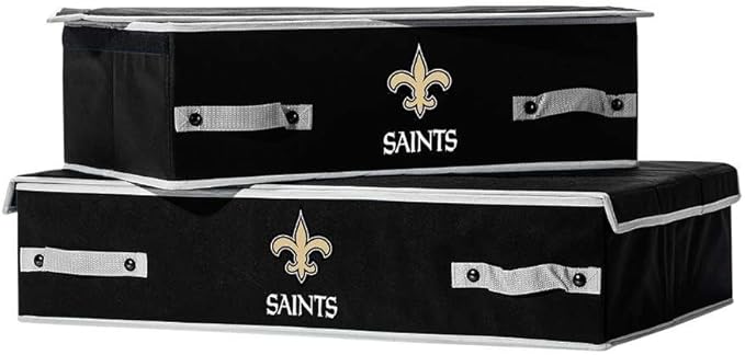 Franklin Sports NFL Under Bed Storage Bins - Folding Organizer Containers - NFL Team Office, Bedroom + Living Room Décor