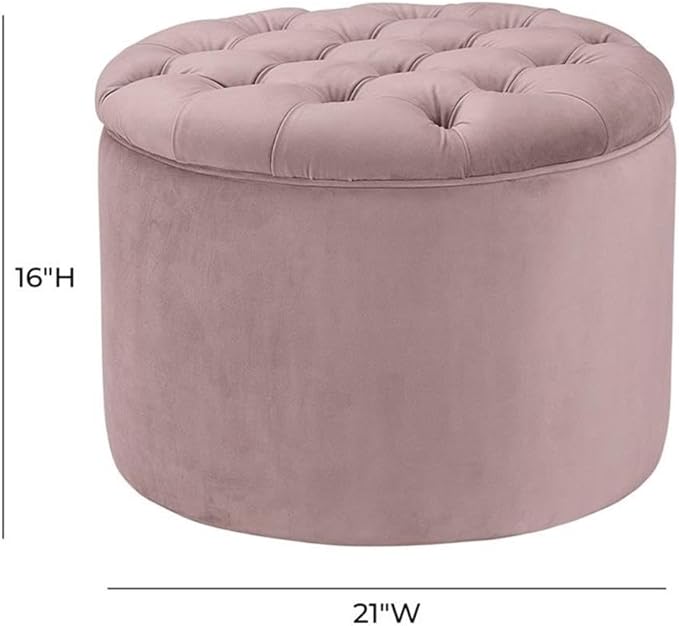 Tov Furniture Queen Mauve Velvet Storage Ottoman