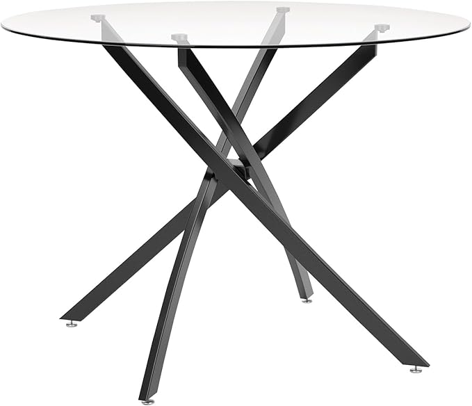 Signature Design by Ashley Pharwynn Casual Dining Table, Clear & Black