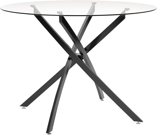 Signature Design by Ashley Pharwynn Casual Dining Table, Clear & Black