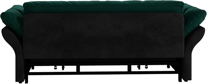 Eafurn 3-in-1 Convertible Sofa Bed Queen Size Pull Out Sleeper Sofa with Skin-Friendly Velvet Fabric, Multi-Functional Loveseat with Pillow Armrest for Guest Room & Living Room