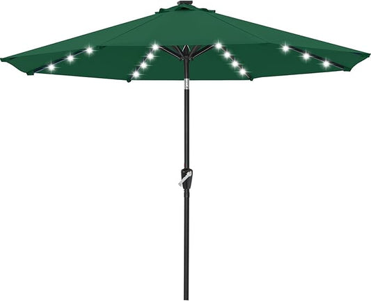 ABCCANOPY Durable Solar Led Patio Umbrellas with 24LED Lights 7.5FT (Green)