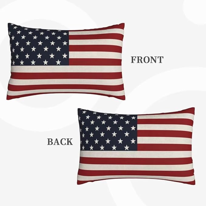 BETGINY 4th of July Pillow Covers 12x20 Set of 2, American Flag Patriotic Decorations Throw Pillow Covers Linen Farmhouse Independence Day Cushion Case for Couch Sofa Summer Home Outdoor Decor