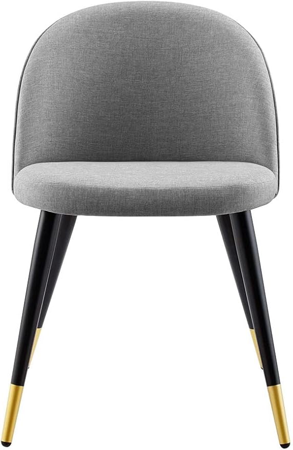 Modway Cordial Fabric Upholstered Dining Accent Chairs in Light Gray - Set of 2