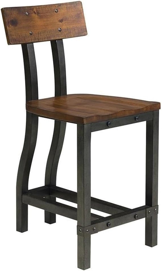 Homelegance Holverson Counter Height Chair (Set of 2), Brown
