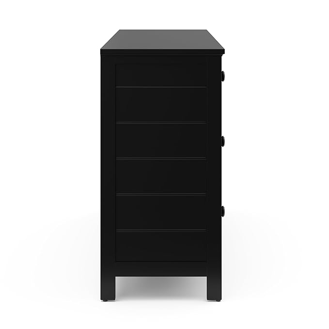 Storkcraft Moss 6 Drawer Dresser (Black) – GREENGUARD Gold Certified Nursery Dresser, Safety-Focused Interlocking Drawer System, Chest of Drawers for Bedroom, Wood Craftsmanship