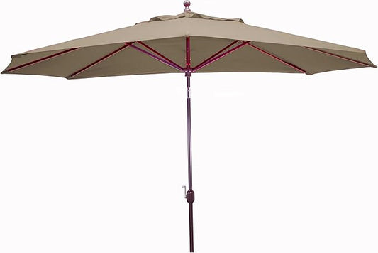 Galtech Outdoor Umbrella that Withstands Winds, Stand Alone Patio Design, Powder Coat Aluminum Frame, Sunbrella Fabric (8Ft X 11Ft Ant.Bronze Frame Sunbrella: Cocoa)
