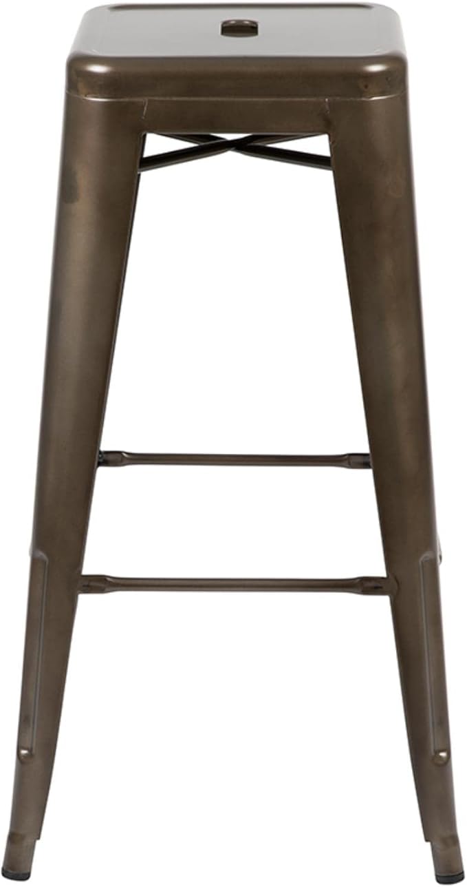 Flash Furniture Lily 30" High Metal Indoor Bar Stool in Gun Metal Gray - Stackable Set of 4