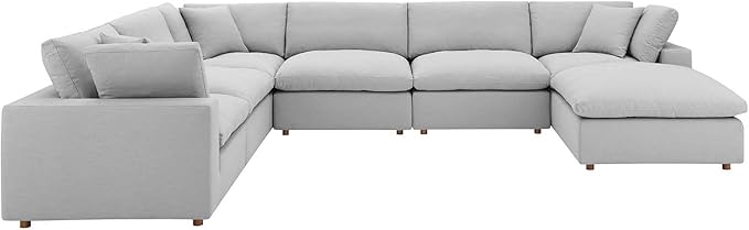 Modway Commix Down-Filled Overstuffed Upholstered 7-Piece Sectional Sofa