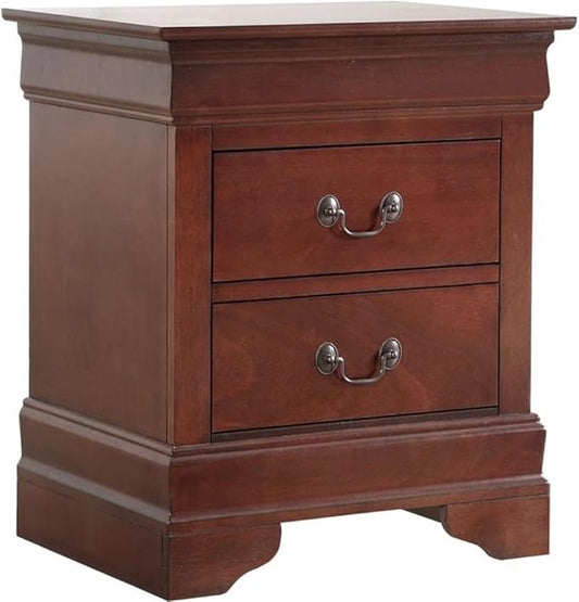 Glory Furniture Lewis 2-Drawer Wood Nightstand Cherry Stained
