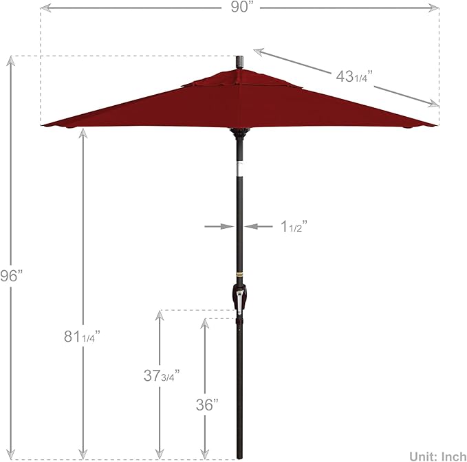 California Umbrella 7.5' Round Aluminum Market Umbrella