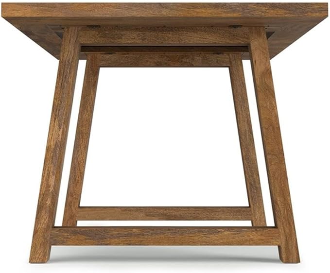 SIMPLIHOME Whitley Dining Table - 72 inch Wide Solid Mango Wood Rectangular Table in Burnt Wax, Modern Farmhouse Style for Dining Room or Kitchen with Extra-Thick Trestle Base, Seats 6