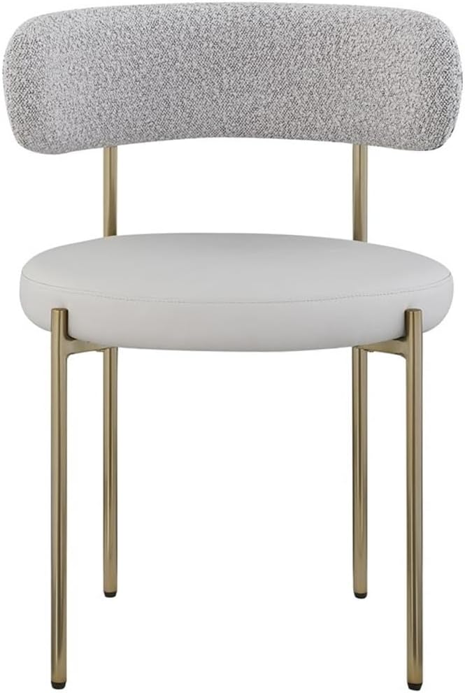 Meridian Furniture Beacon Taupe Vegan Leather and Boucle Dining Chair (Set of 2)