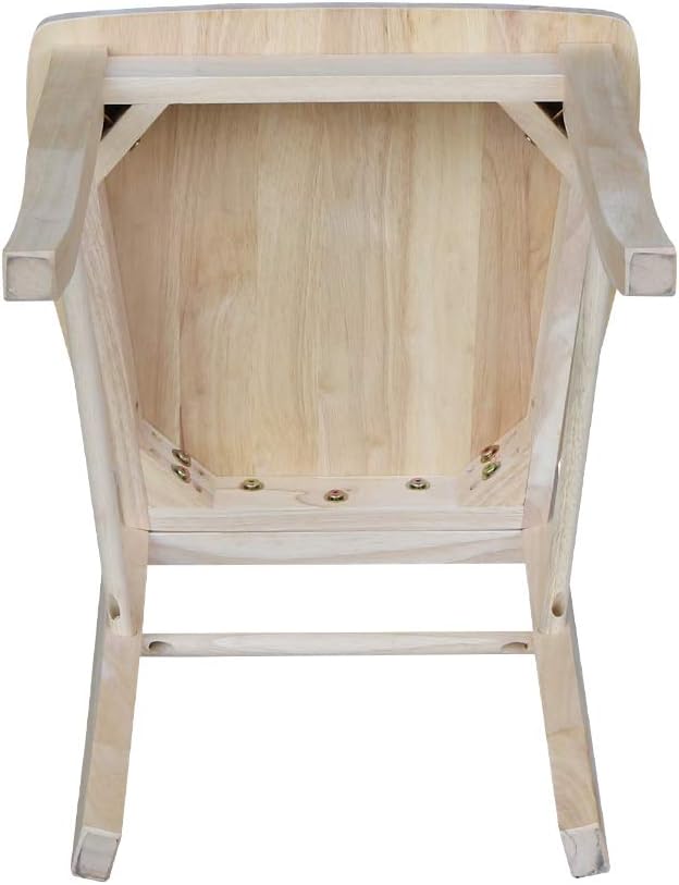 International Concepts Madrid Dining Chairs, Solid Parawood, Unfinished (Set of 2)