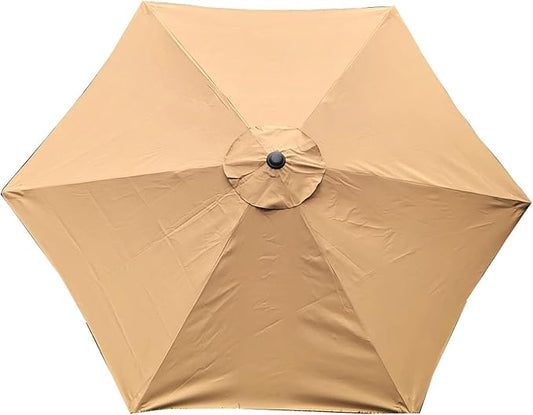 BELLRINO DECOR Replacement Light Coffee / Tan " STRONG & THICK " Umbrella Canopy for 9ft 6 Ribs (Canopy Only)