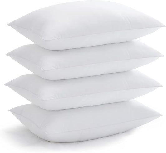 Acanva Bed Pillows for Sleeping, Cooling Hotel Quality with Premium Soft 3D Down Alternative Fill for Back, Stomach or Side Sleepers, Standard (Pack of 4), White