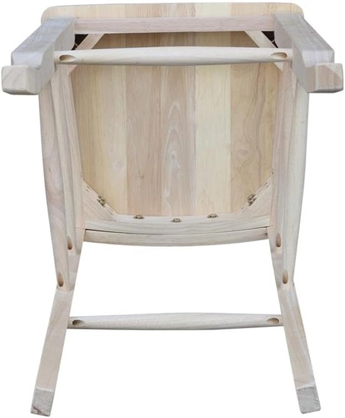 IC International Concepts Double X-Back Bar Height Stool Solid Wood, Real Parawood, Easy Assembly, 17.91" W x 19.59" D x 46.22" H 225 lbs wt Capacity, DIY, Paint or Stain Your Way, Unfinished