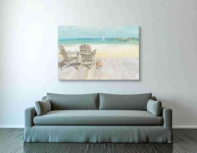 Epic Graffiti 'Seaside Morning 1' by Danhui Nai, Canvas Wall Art, 40"x60"
