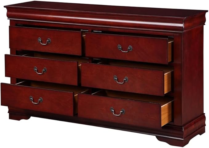 Acme Louis Philippe III 6 Drawers Dresser in Cherry