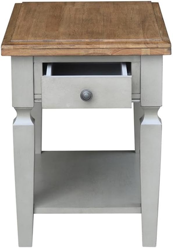 IC INTERNATIONAL CONCEPTS Vista End Table Distressed Hickory/Stone Finish