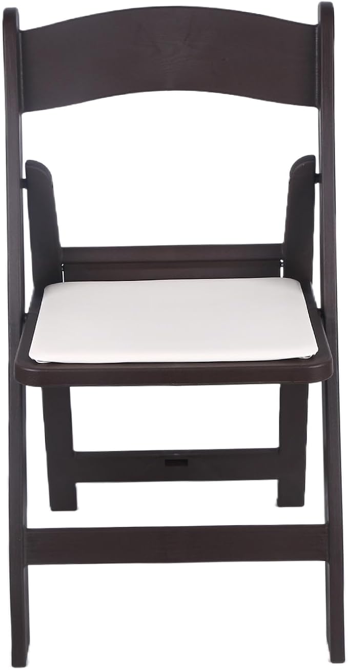 BTEXPERT Resin Folding Chair Vinyl Padded Seat Indoor Outdoor Lightweight Set for Home Event Party Picnic Kitchen Dining Church School Weddings Set of 2 Brown
