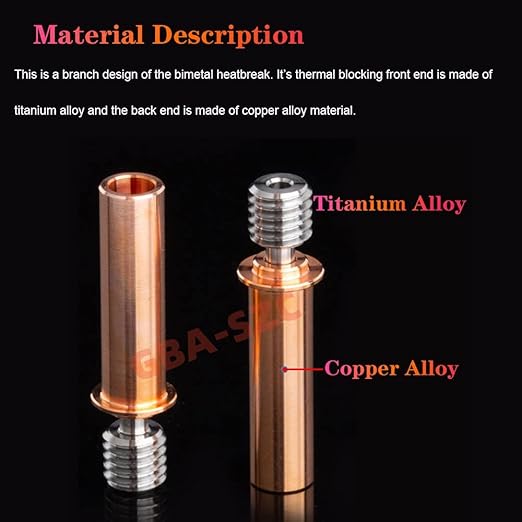 2PCS Ender 3 V2 Neo/CR6 SE Heatbreak,All Metal Titanium Alloy Bi-Metal Upgrade Smooth Bimetal Heat Break,for CR-6 SE/Max/CR10 Smart/Ender 3 V2 Neo/Ender 3 Max Neo/Ender 3 Neo Hotend.(2PC)