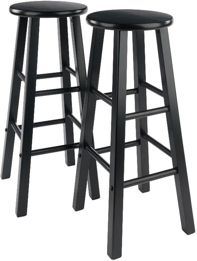 Winsome Element 2-Piece Counter Stool Set, Classic Backless Bar Chairs for Kitchen & Dining Room Seating, Timeless Essential Furniture for Home, Dorm, Apartments