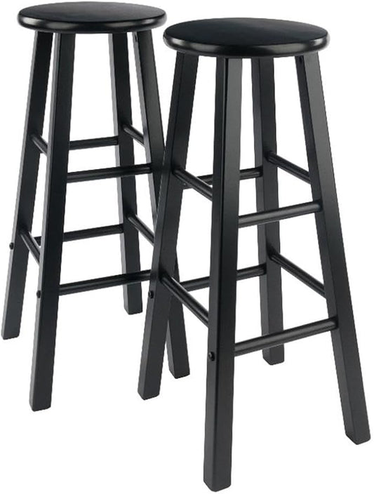 Winsome Element 2-Piece Counter Stool Set, Classic Backless Bar Chairs for Kitchen & Dining Room Seating, Timeless Essential Furniture for Home, Dorm, Apartments