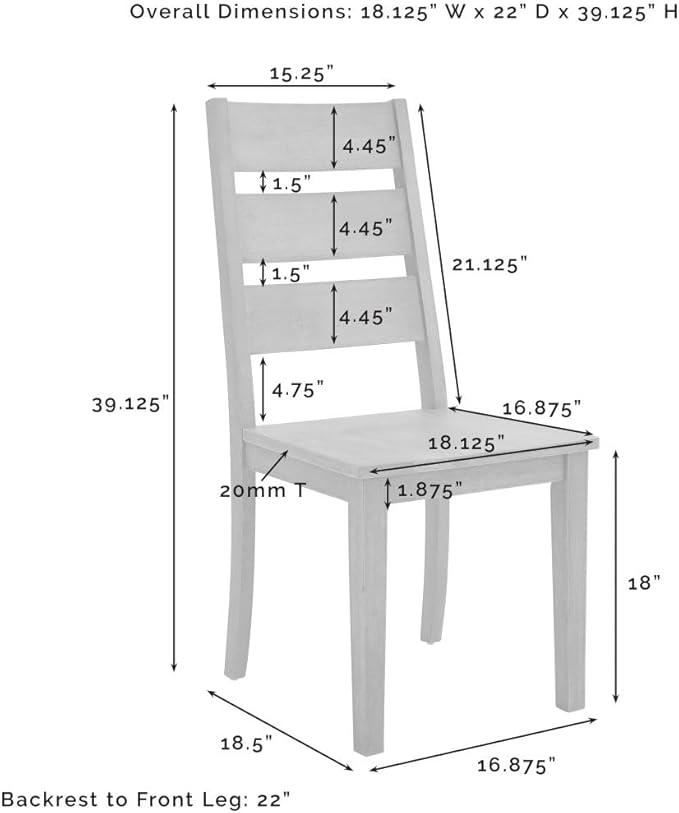 Crosley Furniture Joanna Modern Farmhouse Ladder Back Wood Dining Chairs Set of 2, Dark Oak