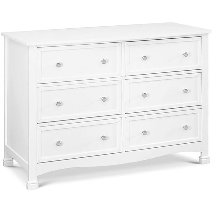 Kalani Baby Dresser for Nursery - GREENGUARD Gold Certified Wooden 6 Drawer Double Dresser - Kids Dresser for Boys and Girls - Multi-Purpose White Dresser for Bedroom, Living Room, and Hallway