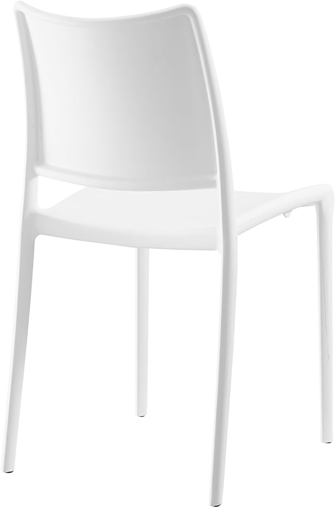 Modway MO- Hipster Contemporary Modern Molded Plastic Stacking, Dining Chair, White