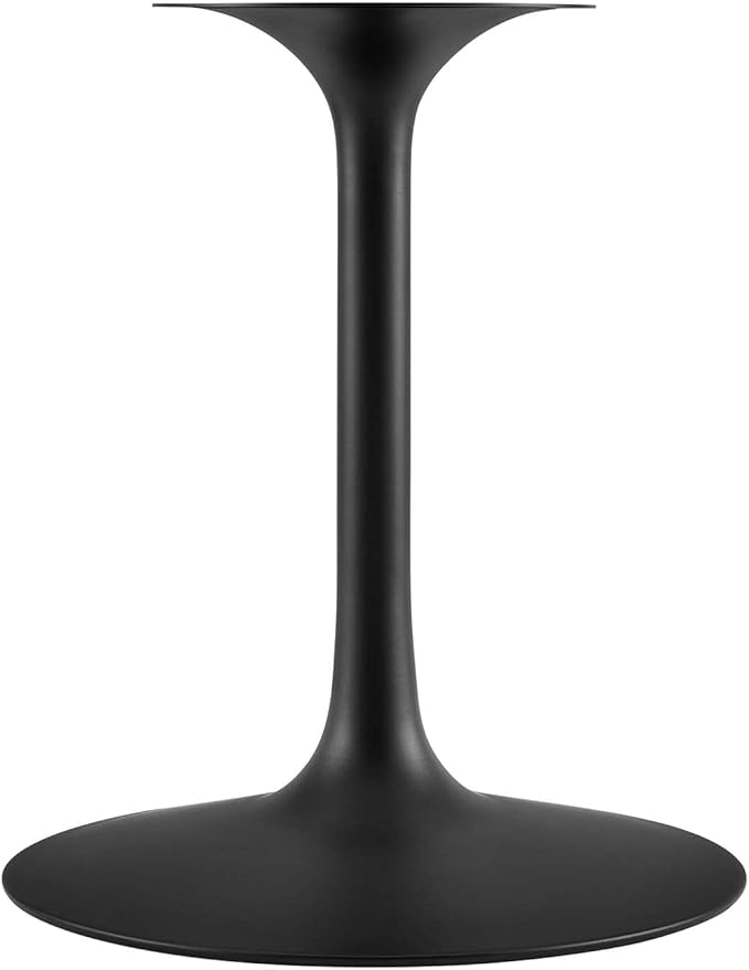 Modway Lippa Mid-Century Modern 40" Round Artificial Marble Dining Table in Black White