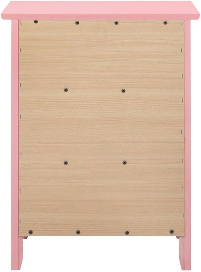 Glory Furniture Daniel 3 Drawer Nightstand in Pink