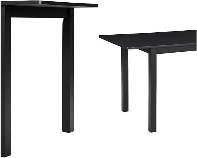 Dining Table, Extendable Kitchen Room Table for 4-8 People, 48"-59.8" Wooden Rectangle Expandable Table, Space Saving Modern House Dining Surface for Home Living Room Office, Black