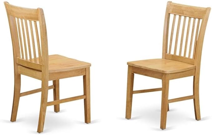 East West Furniture NDNO3-OAK-W 3 Piece Kitchen Table Set for Small Spaces Contains a Rectangle Dining Table with Dropleaf and 2 Dining Room Chairs, 30x48 Inch, Oak