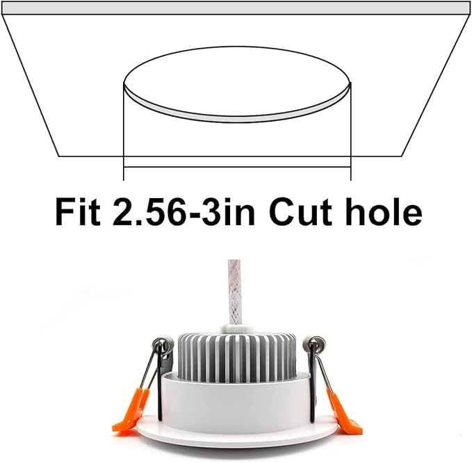 YGS-Tech 3 Inch LED Recessed Lighting, Dimmable Downlight 5W(40W Halogen Equivalent), CRI80, 3000K Warm White, Ceiling Light with LED Driver(1 Pack)